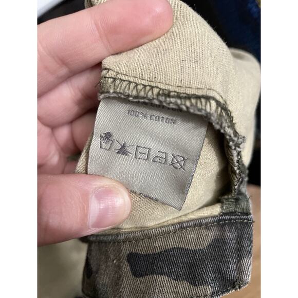 Charlie Paige Faded Camouflage Jacket Sz Large Lg Utility Coat Snap Up - Picture 15 of 16